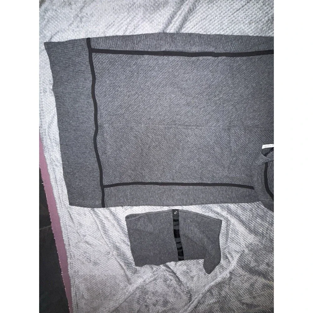 Lululemon On Repeat Dress Size 6 Dark Gray Black Removable Collar - Picture 14 of 16